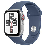 Montre connectée Apple Watch SE GPS + Cellular (2024) - 40 mm - Aluminium Argent - Bracelet Sport Denim S/M - Autre vue