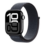 Montre connectée Apple Watch Series 10 GPS - Aluminium Noir - Bracelet  Sport Textile Encre Violette - 42 mm - Autre vue