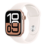 Montre connectée Apple Watch Series 10 GPS - Aluminium Rose Or - Bracelet Sport Rose Tendre - 42 mm - Taille S/M - Autre vue