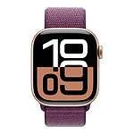 Montre connectée Apple Watch Series 10 GPS - Aluminium Rose Or - Bracelet Sport Textile Prune - 42 mm - Autre vue