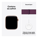 Montre connectée Apple Watch Series 10 GPS - Aluminium Rose Or - Bracelet Sport Textile Prune - 42 mm - Autre vue