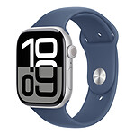 Montre connectée Apple Watch Series 10 GPS - Aluminium Argent - Bracelet  Sport Denim - 46 mm - Taille S/M - Autre vue