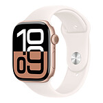 Montre connectée Apple Watch Series 10 GPS - Aluminium Rose Or - Bracelet Sport Rose Tendre - 46 mm - Taille S/M - Autre vue