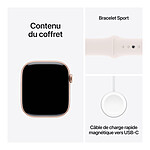 Montre connectée Apple Watch Series 10 GPS - Aluminium Rose Or - Bracelet Sport Rose Tendre - 46 mm - Taille S/M - Autre vue