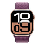 Montre connectée Apple Watch Series 10 GPS - Aluminium Rose Or - Bracelet Sport Textile Prune - 46 mm - Autre vue