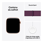 Montre connectée Apple Watch Series 10 GPS - Aluminium Rose Or - Bracelet Sport Textile Prune - 46 mm - Autre vue