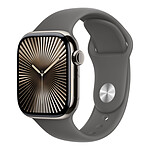 Montre connectée Apple Watch Series 10 GPS  + Cellular - Titane Naturel - Bracelet Sport Gris Minéral - 42 mm - Taille S/M - Autre vue