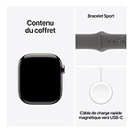 Montre connectée Apple Watch Series 10 GPS  + Cellular - Titane Naturel - Bracelet Sport Gris Minéral - 42 mm - Taille S/M - Autre vue