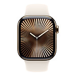 Montre connectée Apple Watch Series 10 GPS  + Cellular - Titane Or - Bracelet Sport Lumière Stellaire - 42 mm - Taille S/M - Autre vue