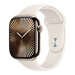 Montre connectée Apple Watch Series 10 GPS  + Cellular - Titane Or - Bracelet Sport Lumière Stellaire - 46 mm - Taille S/M - Autre vue