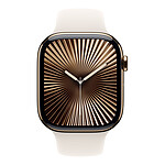 Montre connectée Apple Watch Series 10 GPS  + Cellular - Titane Or - Bracelet Sport Lumière Stellaire - 46 mm - Taille S/M - Autre vue