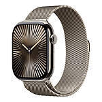 Montre connectée Apple Watch Series 10 GPS  + Cellular - Titane Naturel - Bracelet Milanais M/L - 46 mm - Autre vue