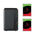 Serveur NAS Synology DS223 + 2 x Seagate IronWolf - 4 To - 256 Mo - Autre vue