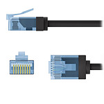 Câble RJ45 Goobay Câble RJ45 Slim Cat 6a U/UTP - 0.15 m - Noir - Autre vue