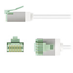 Câble RJ45 Goobay Câble RJ45 Slim Cat 8.1 U/FTP - 0.15 m - Blanc - Autre vue