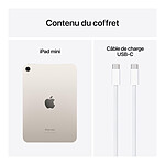 Tablette Apple iPad mini (2024) Wi-Fi + Cellular - 128 Go - Lumière Stellaire - Autre vue