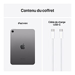 Tablette Apple iPad mini (2024) Wi-Fi + Cellular - 128 Go -  Gris Sidéral - Autre vue