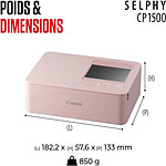 Imprimante thermique / Titreuse Canon SELPHY CP1500 - Rose - Autre vue