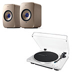 Mini-chaine KEF LSX II Soundwave by Terence Conran + Audio-Technica AT-LP70XBT Blanc - Autre vue