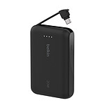 Batterie et powerbank Belkin Batterie externe 10K 20W avec câble USB-C intégré - Noir - Autre vue