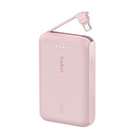 Batterie et powerbank Belkin Batterie externe 10K 20W avec câble USB-C intégré - Rose - Autre vue