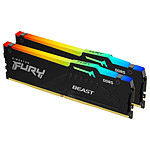 Mémoire Kingston Fury Beast RGB - 2 x 32 Go (64 Go) - DDR5 6400 MHz - CL32 - Autre vue Mémoire Kingston Fury Beast RGB - 2 x 32 Go (64 Go) - DDR5 6400 MHz - CL32 - Autre vue