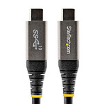 Chargeur USB StarTech.com Câble USB-C 3.2 gen.2, 8K 30Hz, ThunderBolt 3 avec Power Delivery 100W - M/M - 1 m - Autre vue