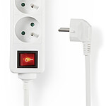 Multiprise Nedis Multiprise 5 prises avec 2 ports de charge USB et 1 interrupteur - Blanc - Autre vue