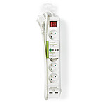 Multiprise Nedis Multiprise 5 prises avec 2 ports de charge USB et 1 interrupteur - Blanc - Autre vue