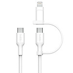 Adaptateur USB Belkin Boost Charge Pro Câble 2-en-1 USB-C et Lightning (Blanc) - Autre vue