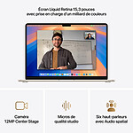 MacBook Apple MacBook Air M4 15 pouces (2025) Lumière stellaire 24Go/1 To (MC6K4FN/A-1TB) - Autre vue MacBook Apple MacBook Air M4 15 pouces (2025) Lumière stellaire 24Go/1 To (MC6K4FN/A-1TB) - Autre vue