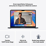 MacBook Apple MacBook Air M4 13 pouces (2025) Minuit 16Go/512 Go (MW133FN/A-70W) - Autre vue MacBook Apple MacBook Air M4 13 pouces (2025) Minuit 16Go/512 Go (MW133FN/A-70W) - Autre vue