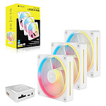 Ventilateur Boîtier Corsair iCUE LINK LX120-R RGB Triple Pack - Blanc + iCUE LINK System Hub - Autre vue