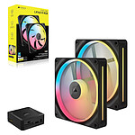 Ventilateur Boîtier Corsair iCUE LINK LX140-R RGB Dual Pack - Noir + iCUE LINK System Hub - Autre vue