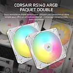 Ventilateur Boîtier Corsair RS140 ARGB Dual Pack - Blanc - Autre vue