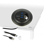 Hub USB DeLock Hub de bureau USB-A 3.0 à 3 ports + 1 lecteur de carte microSD / SD - Autre vue