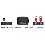 Accessoires USB DeLock Commutateur 2 PC vers 1 périphérique USB 3.0 avec 2 entrées USB-B / 1 sortie USB-A - Autre vue