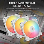 Ventilateur Boîtier Corsair RS120-R ARGB Triple Pack - Blanc - Autre vue