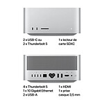 Mac et iMac Apple Mac Studio M3 Ultra SSD 2 To / Ram 256 Go - GPU 80 coeurs (MU973FN/A-CPU32-GPU80-256GB-2TB) - Autre vue