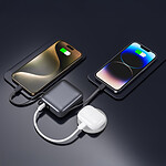 Batterie et powerbank Akashi Batterie de Secours avec câbles USB-C et Lightning intégrés - 10 000 mAh (Noir) - Autre vue