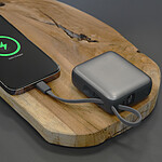 Batterie et powerbank Akashi Batterie de Secours avec câbles USB-C et Lightning intégrés - 10 000 mAh (Noir) - Autre vue