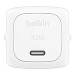 Chargeur Belkin BoostCharge Chargeur secteur USB-C (30 W) + Câble USB-C vers USB-C - Blanc - Autre vue