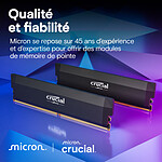 Mémoire Crucial Pro Overclocking - 2 x 32 Go (64 Go) - DDR5 6000 MHz - CL40 - Noir  - Autre vue