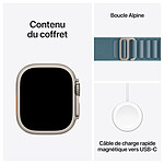 Montre connectée Apple Watch Ultra 3 GPS + Cellular 49 mm Titane Naturel Boucle Alpine Bleu Clair M - Autre vue