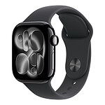 Montre connectée Apple Watch Series 11 GPS - Aluminium Noir de Jais - Bracelet Sport Noir - 42 mm - Taille S/M - Autre vue