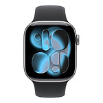 Montre connectée Apple Watch Series 11 GPS - Aluminium Gris sidéral  - Bracelet Sport Noir - 46 mm - Taille S/M - Autre vue