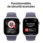 Montre connectée Apple Watch Series 11 GPS - Aluminium Argent  - Bracelet Sport Violet  - 42 mm - Taille M/L - Autre vue