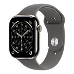 Montre connectée Apple Watch Series 11 GPS + Cellular - Titane Naturel - Bracelet Sport Gris minéral - 42 mm - Taille S/M - Autre vue