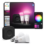 Ampoule connectée Philips Hue Pro White and Color Ambiance Kit de démarrage E27 A60 11 W Bluetooth x 2 - Autre vue