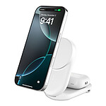 Chargeur Belkin UltraCharge Socle de Recharge 2-en-1 Aimantée et Pliable avec Qi2 (Blanc) - Autre vue